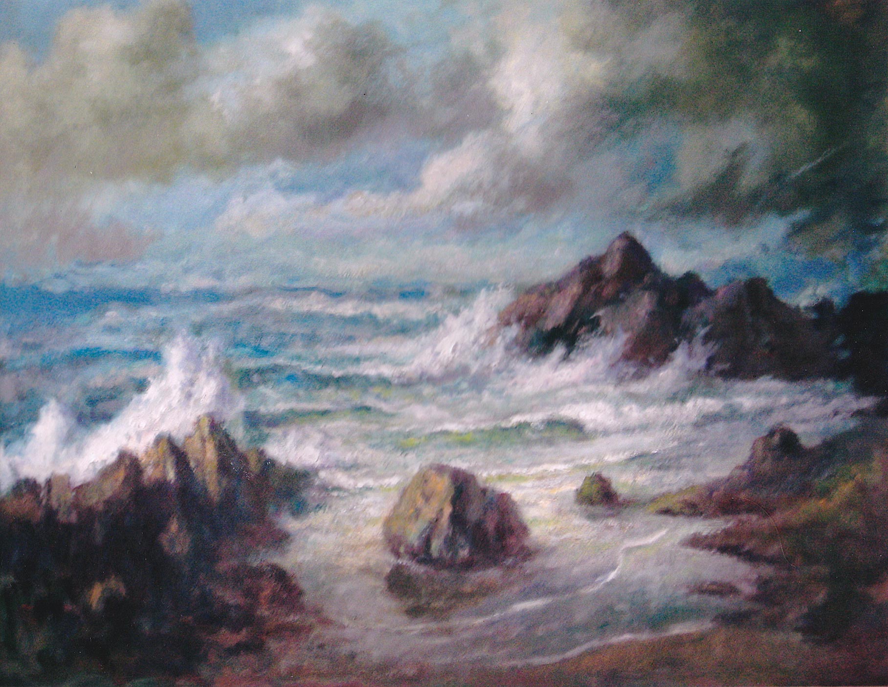 Seascape - Waves on rocks - North Berwick